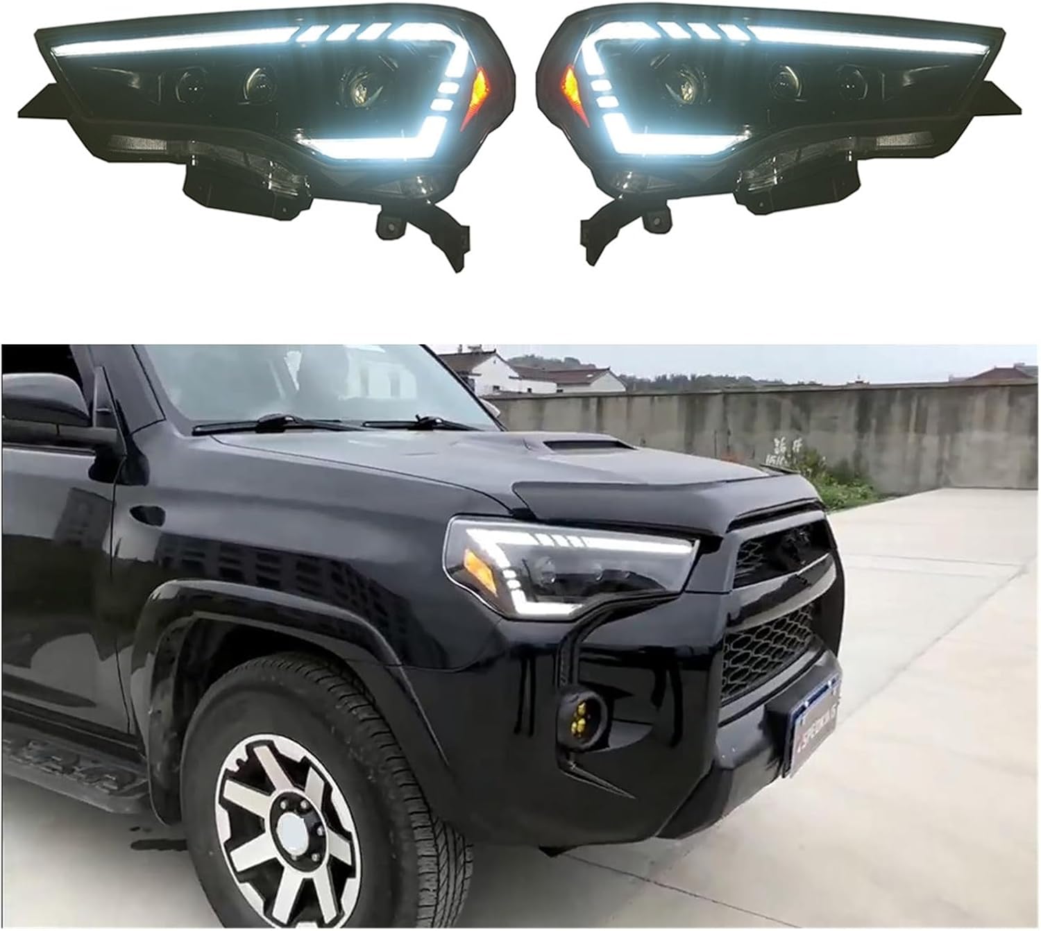 Auto Exterior LED Head Lamp Compatible with Toyota 4Runner 2014-2021 Car Modified Part Front Headlights Lighting System Accessories