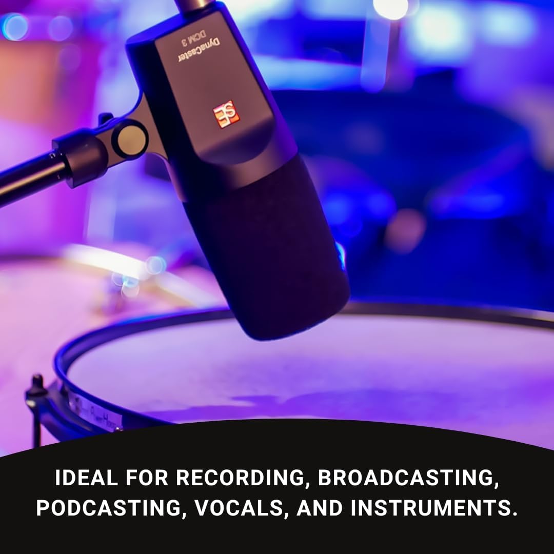 SE Electronics DCM3 Dynacaster DCM 3 Broadcast Microphone, Black