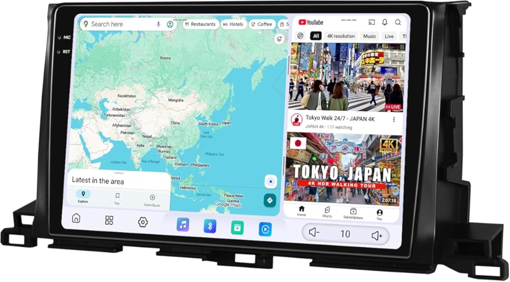 JOYING Car Radio for Toyota Highlander 2014-2019, Android 13 Car Stereo, 10.4 Inch 2K QLED Touch Screen 12GB+256GB with CarPlay & Android Auto, Mirror Link, SWC, AM/FM, GPS, Bluetooth(JY-TT155N12)