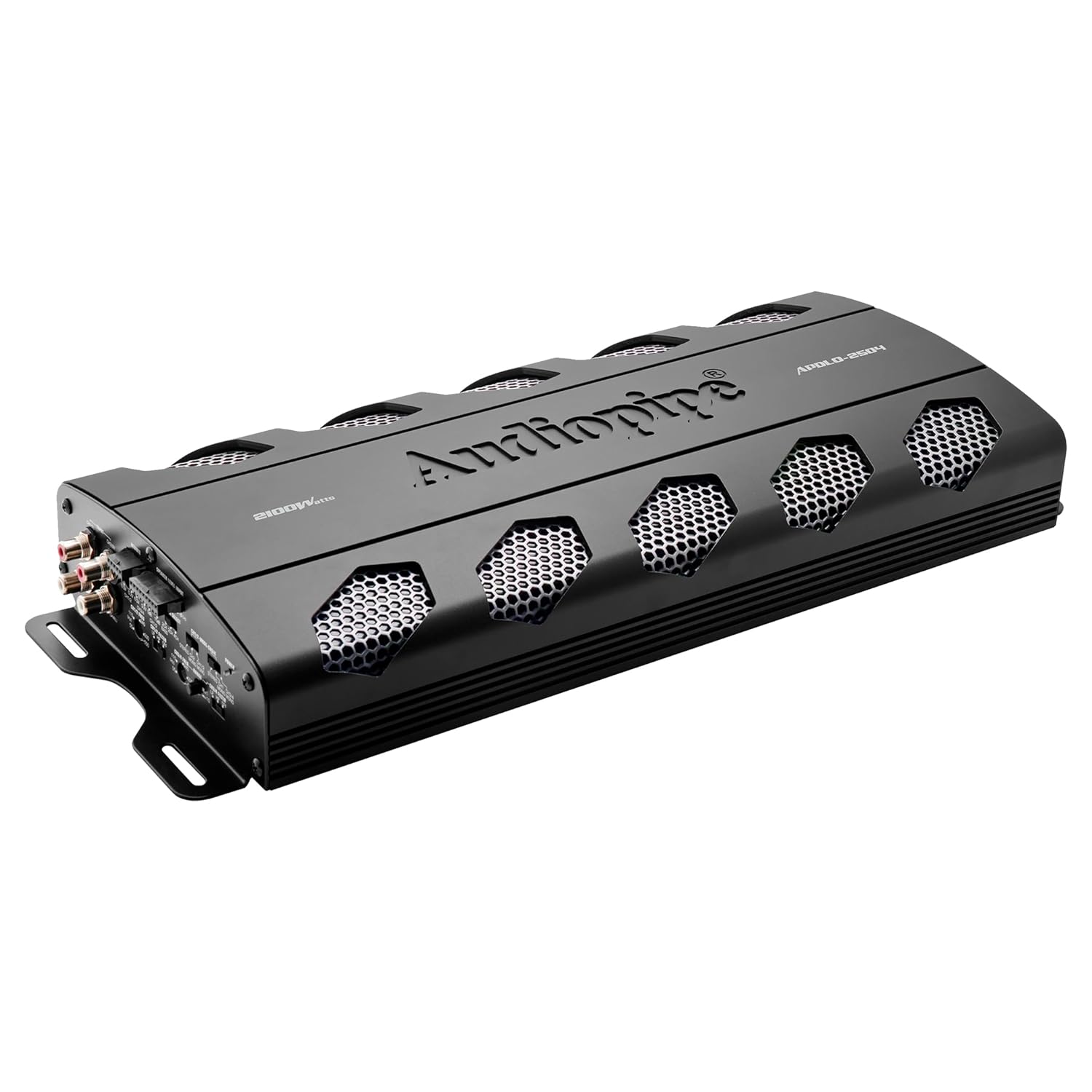 Audiopipe Class A/B Mosfet 4 Channel Amplifier (APDLO-2504), Car Amplifier 4 Channel, 2100 Watts, Overload/Overheat Protection, Built-in Low-Pass/High-Pass Crossover, Remote Bass Knob, car Audio