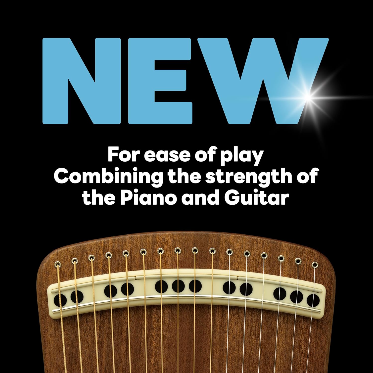 Korean Guitar Harp | Hanago [16 Keys and Chromatic 28 notes] - Single-Fretted Design with All Solid Wood(Colored Mahogany Top & Back) – Passive PickUp - Portable A4 Size