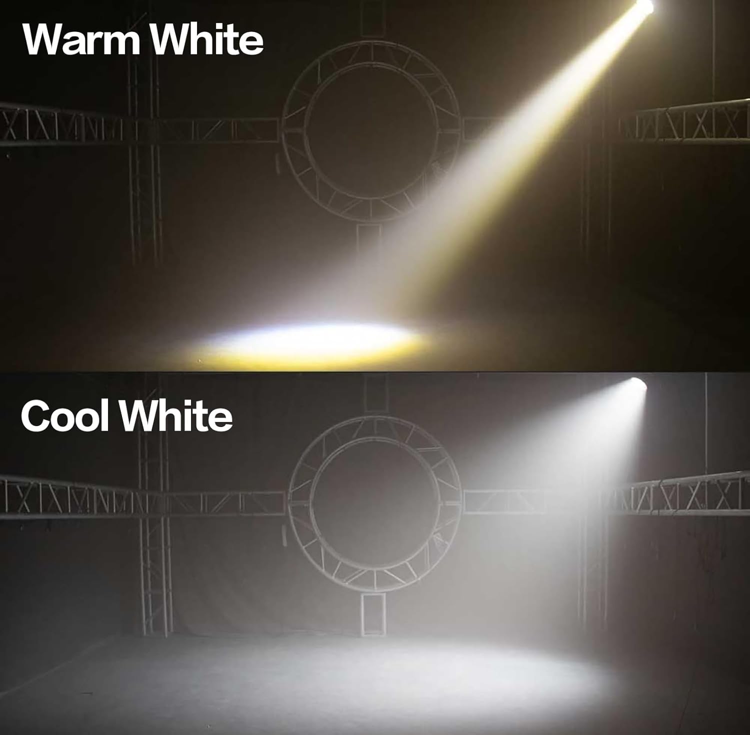 SHEHDS Moving Head Lights COB 400W Warm White+Cold White Stage Lihgts Beam/Wash/Strobe Effect 5-50 Degree Beam Angle DMX512 Disco DJ Lights for Party KTV Bar Show