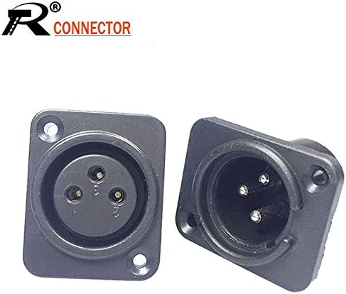 Davitu Electrical Equipments Supplies - 100pcs/lot 3 Pin XLR Male Plug/Female Jack Panel Mount Chassis Plastic 3 Poles XLR Plug Jack Socket Microphone MIC Connector - (Color: 100pcs Female)