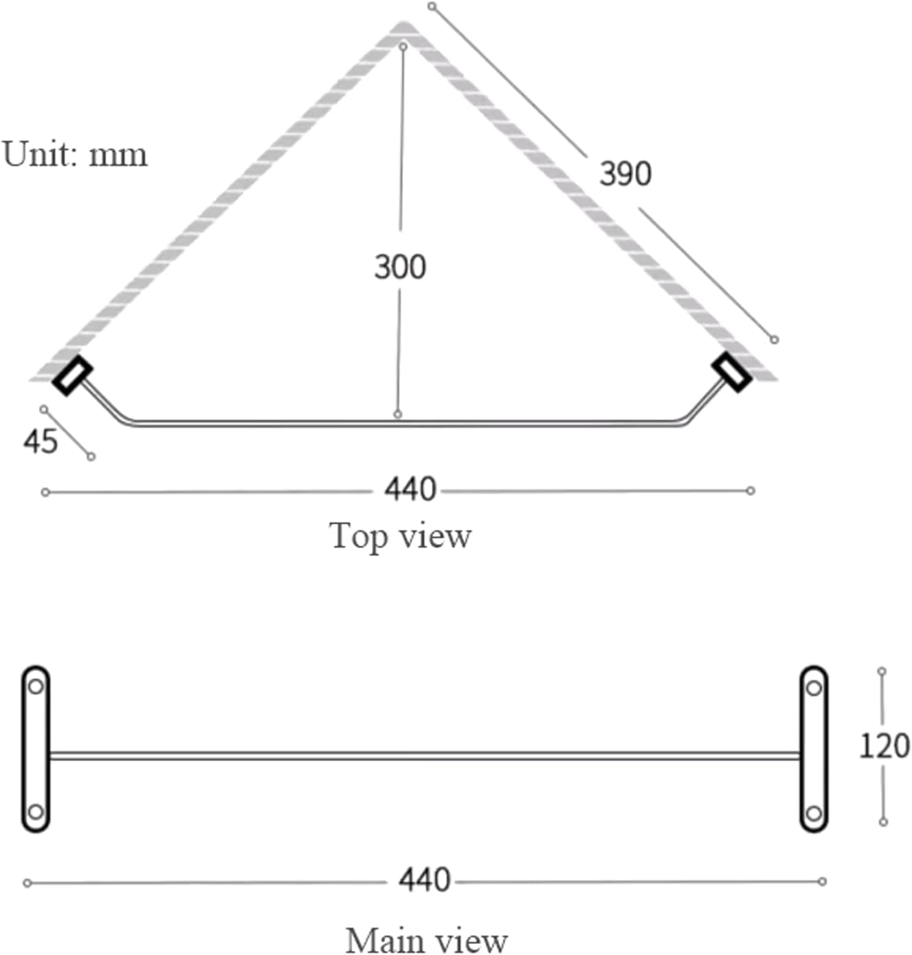 Corner Clothes Rails Rod Clothing Rack Wall Mounted Towel Bar Coat Hanger Garment Rack Clothing Storage Rack for Clothes Closet Organizer