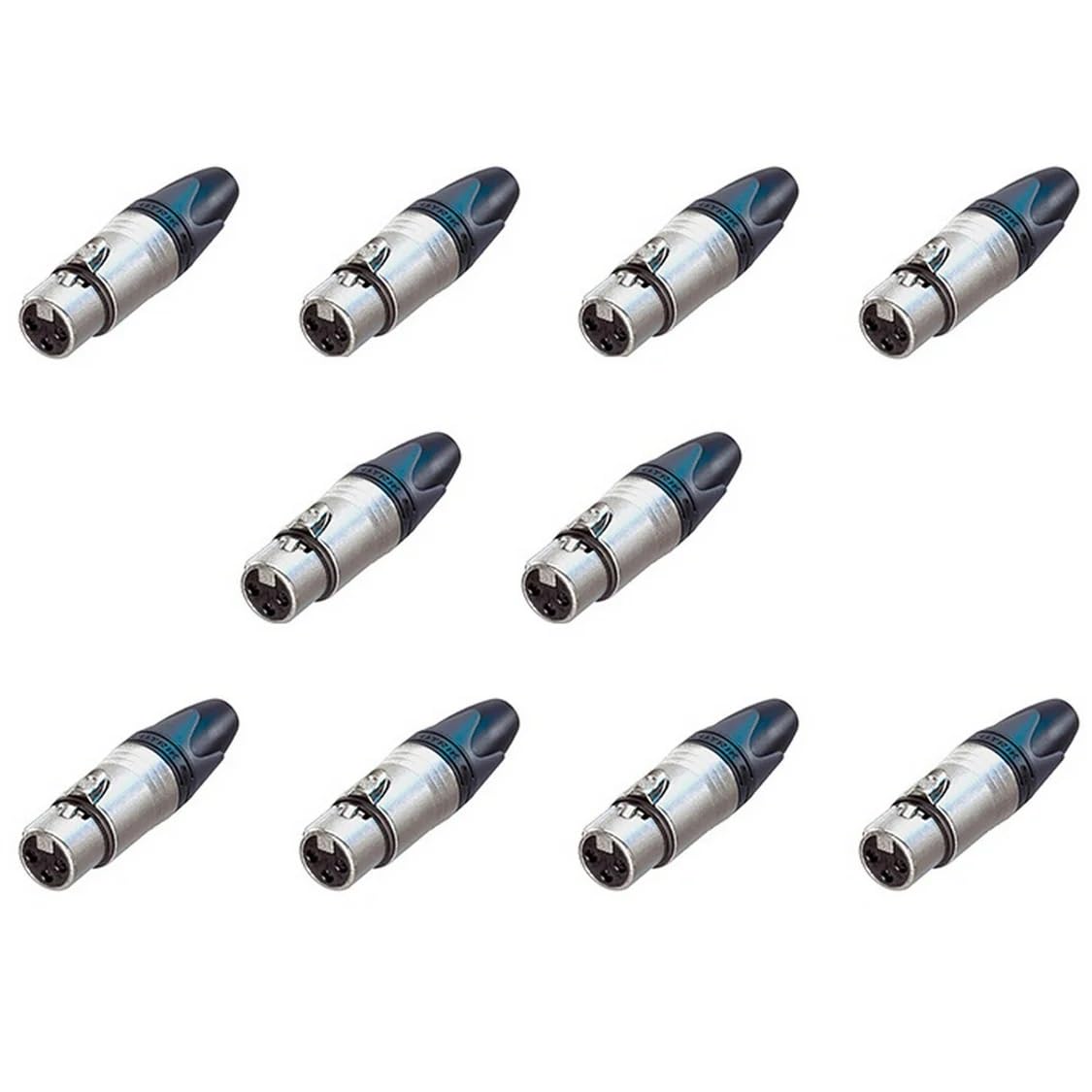 Neutrik NC3FXX Professional Audio XLR 3 Pin Female Cable Connector, 10-Pack