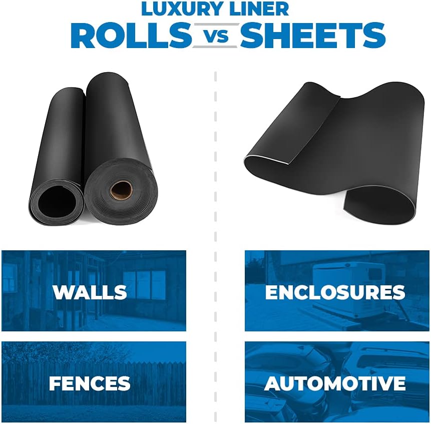 Second Skin Luxury Liner - 2 lb Mass Loaded Vinyl Noise Barrier - 1/4