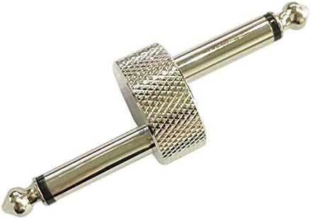 Davitu Electrical Equipments Supplies - 100pcs/lot Guitar Connector 6.35mm Male to Male Mono Adapter Z Type Audio Coupler Guitar Effect Pedals Board Accessories - (Color: Gold Plated)