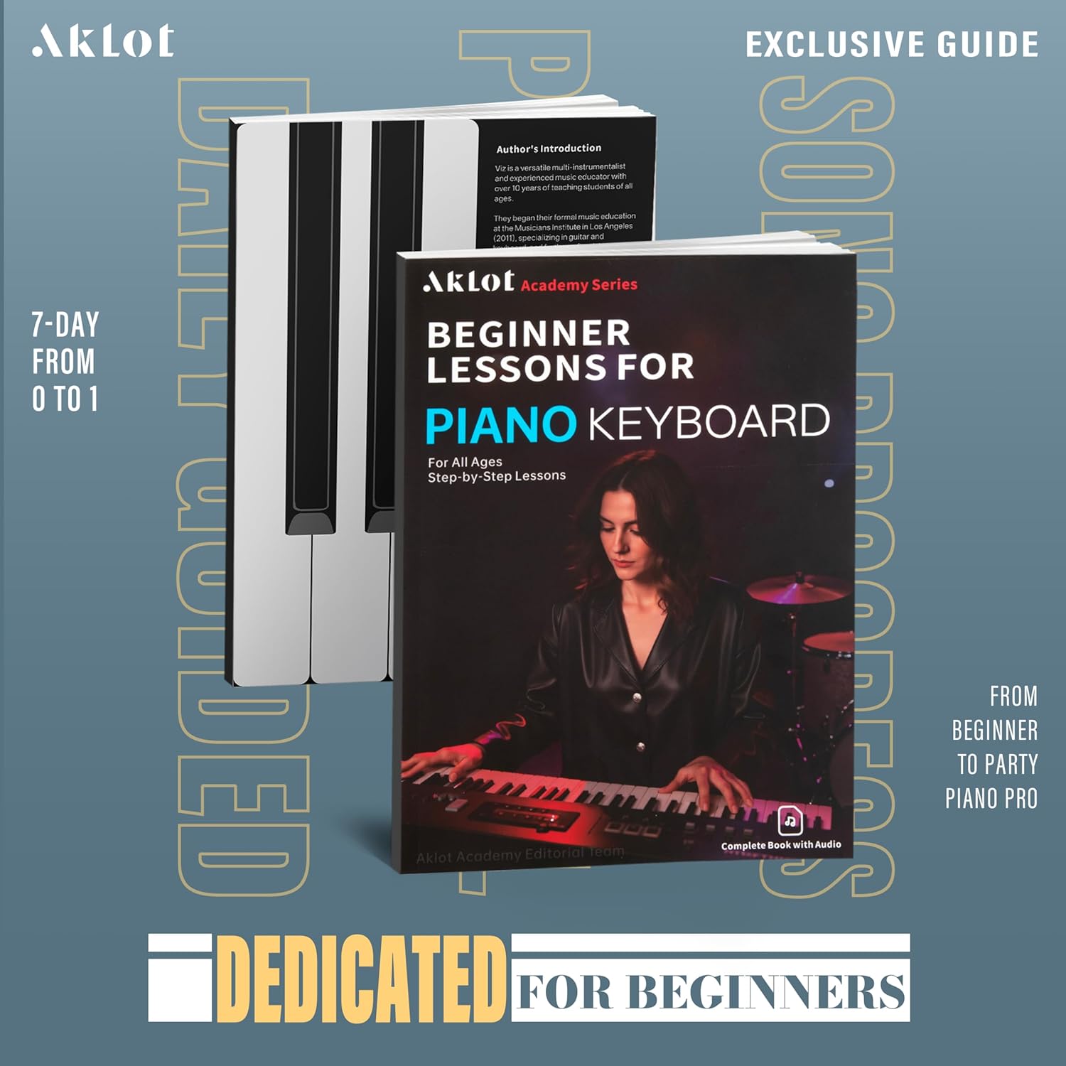 AKLOT Piano 88-Keys Weighted Hammer-Action, Electric Keyboard Digital Piano, Electric Triple Pedal, Dual Keyboards,Beginner Pianos Book,128 Tone,Headphone, USB-MIDI,Music Stand,Piano Keyboard Stickers