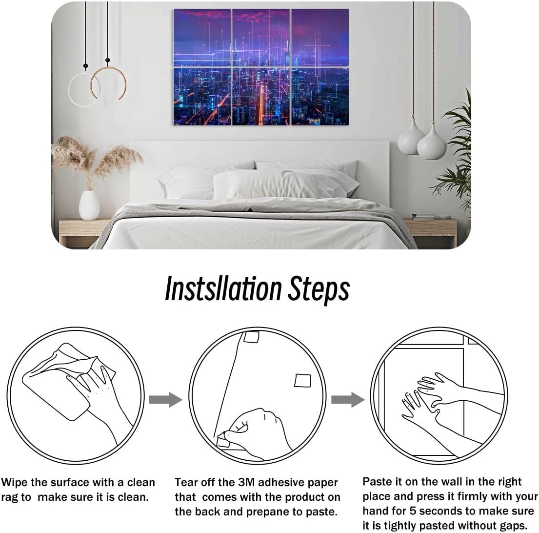 6 Pack Art Acoustic Panels connection Soundproof Wall Panels, 48