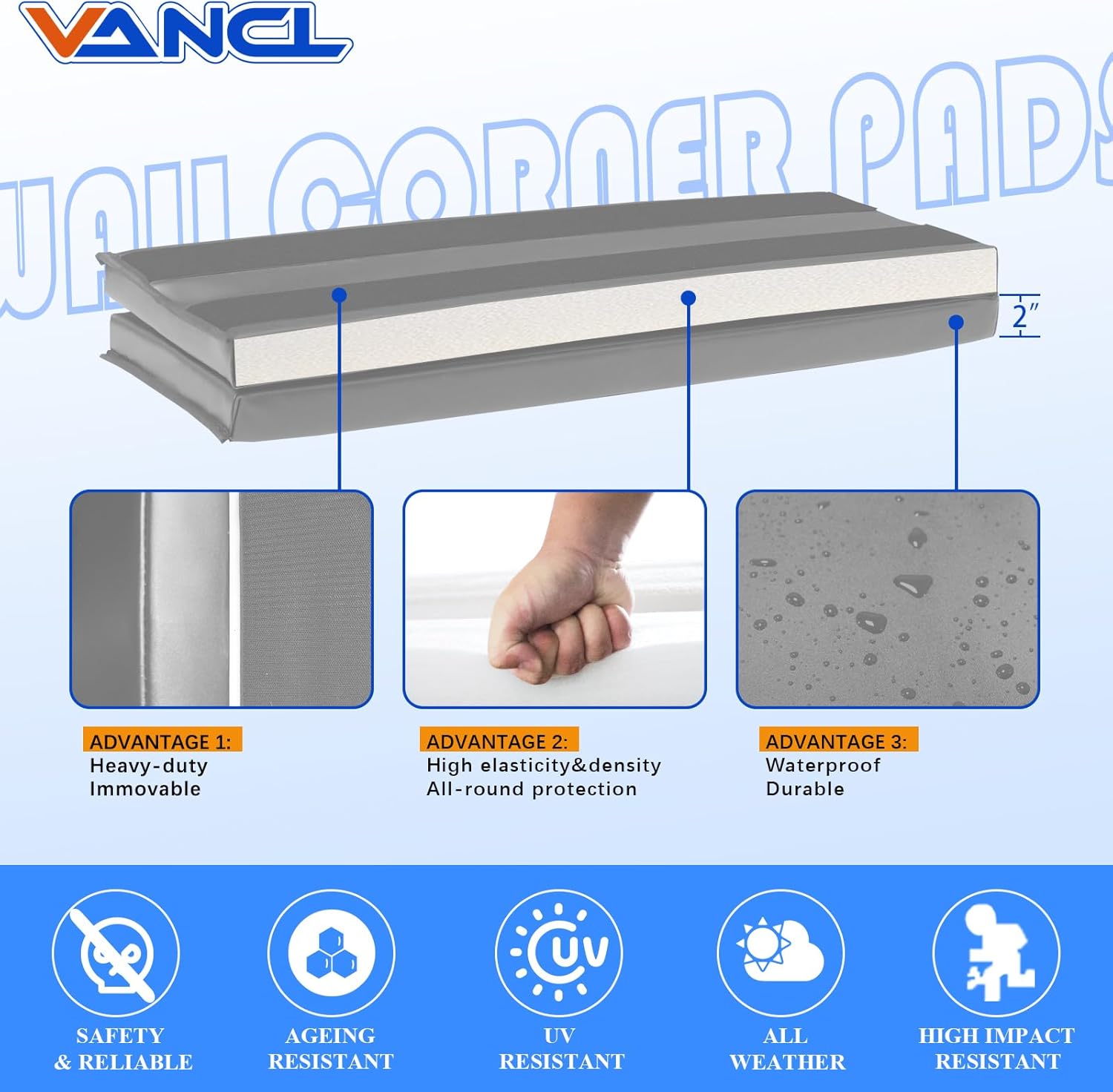 Wall Corner Padding Light Grey Wall Corner Guards Heavy Duty Wall Corner Edge Protector Wall Cushion Mats Waterproof Durable 2 Sides Wall Corner Pads for Safety