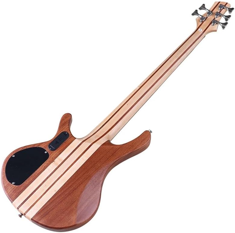 5-String Active Electric Bass Guitar, 43-Inch Full Size, Natural Matte Finish, Tree Burl Top,24-Fret
