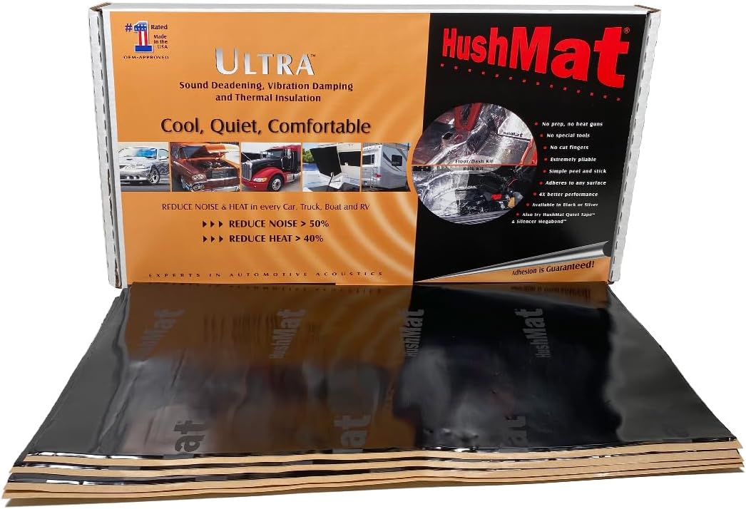 HushMat Bulk Kit – Automotive Sound Deadening and Thermal Insulation Solution for All Vehicles (58.1 Sq Ft, Black Foil)