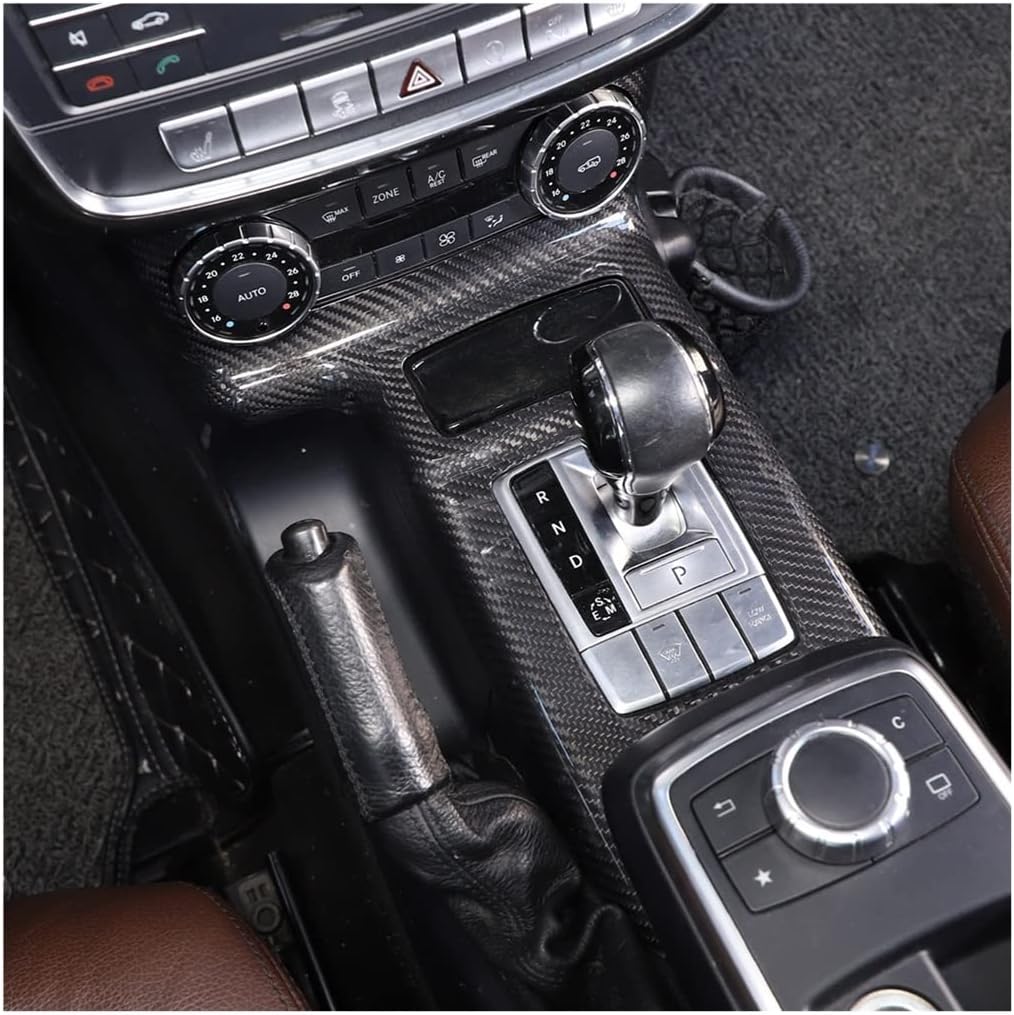 Compatible with Mercedes-Benz G Class W463 2012-2018 Real Carbon Fiber Car Central Control Gear Panel Trim Cover Interior Car Accessories