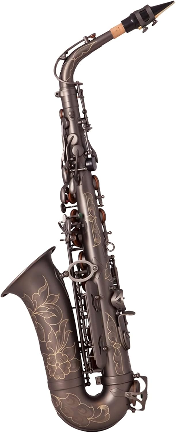 Professional Saxophone Black Nickel E Flat Sax Alto Saxophone Brass Lacquered Gold E Flat Sax 82Z Key Type Woodwind Instrument Brass Sax Beginners Kit