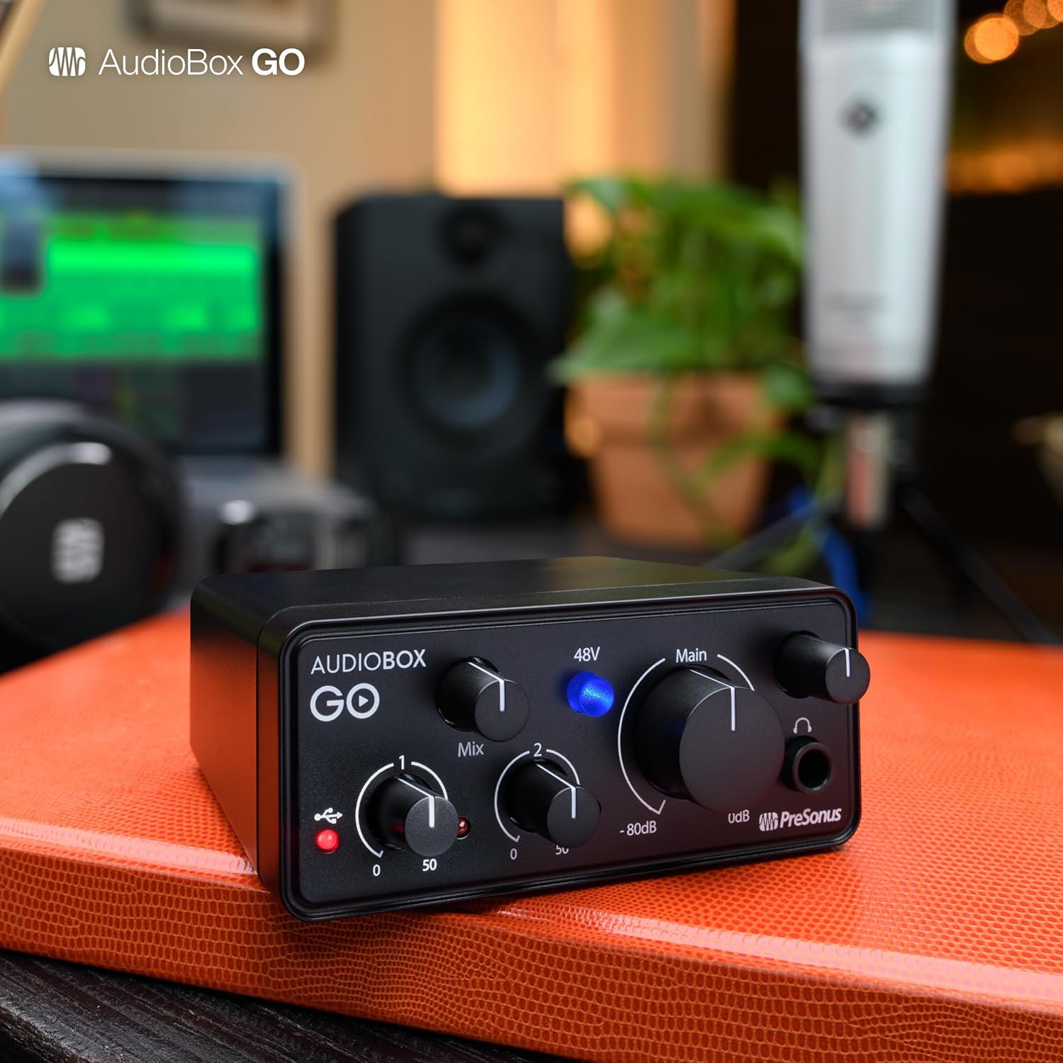 PreSonus AudioBox GO | USB-C Audio Interface for music production with Studio One DAW Recording Software, Music Tutorials, Sound Samples and Virtual Instruments