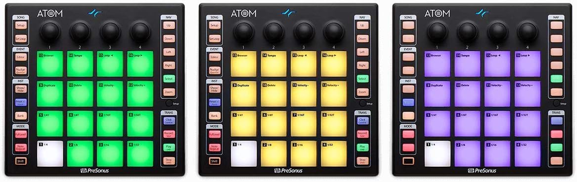 PreSonus ATOM MIDI, Audio, Portable Production and Performance Pad Controller w/Professional Studio Recording Headphones