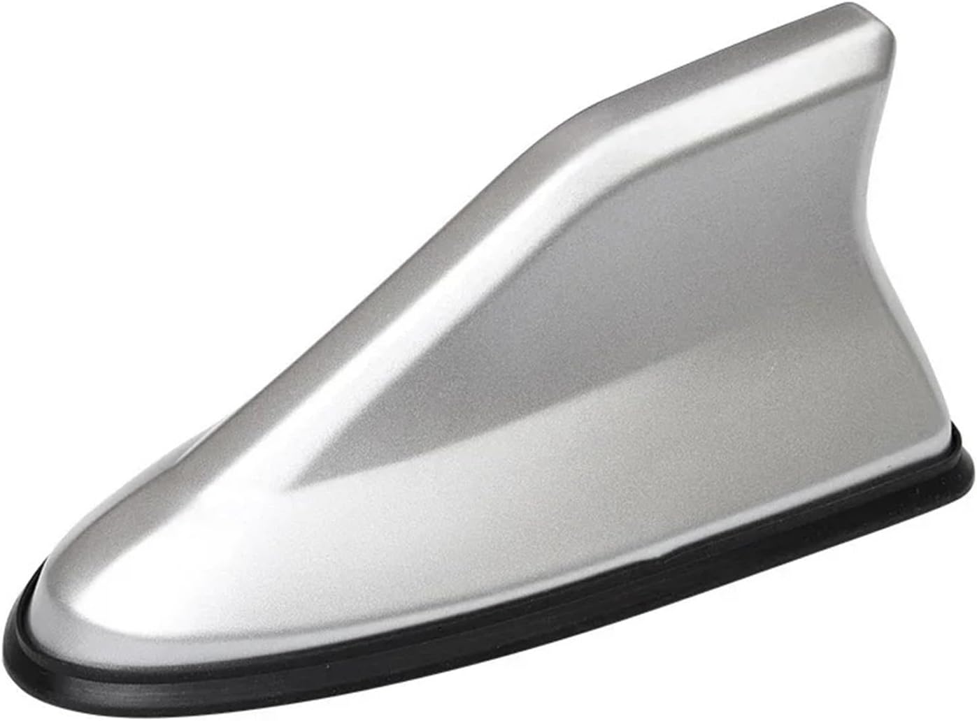 Universal Carbon Fiber Look Car Roof Mount Shark Fin Aerial Antenna Toppers Auto Signal Amplifier(A-silver-)