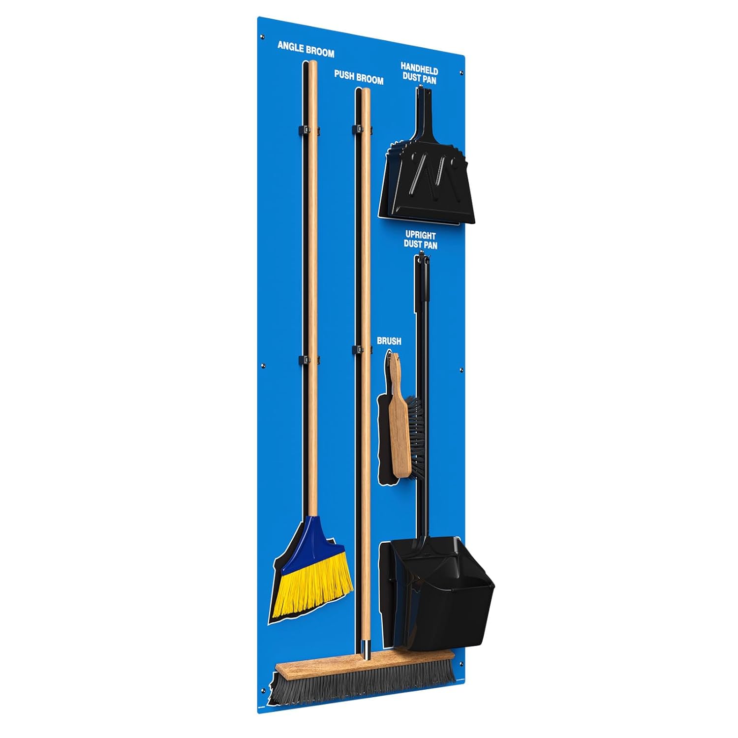 Clean & Sweep 5S Shadow Board/Wall Mount Broom Holder, 68