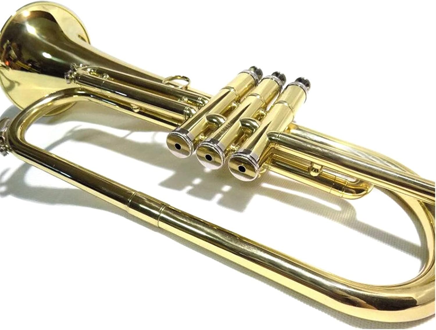 FLFL Student Trumpet Bb Thick Tube Cornet with Shell Mouthpiece Yellow Brass Thick Tube Cornet Musical Instrument