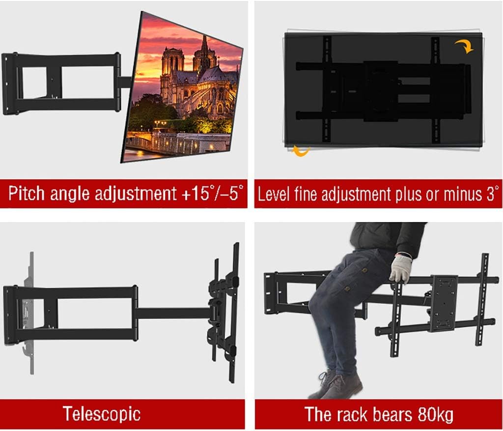 Tv Wall Mount Wall Mount Tv Bracket, for Most 37-70 Inch TVs, Holds Up to 45kg, Maximum Distance is 600x400mm