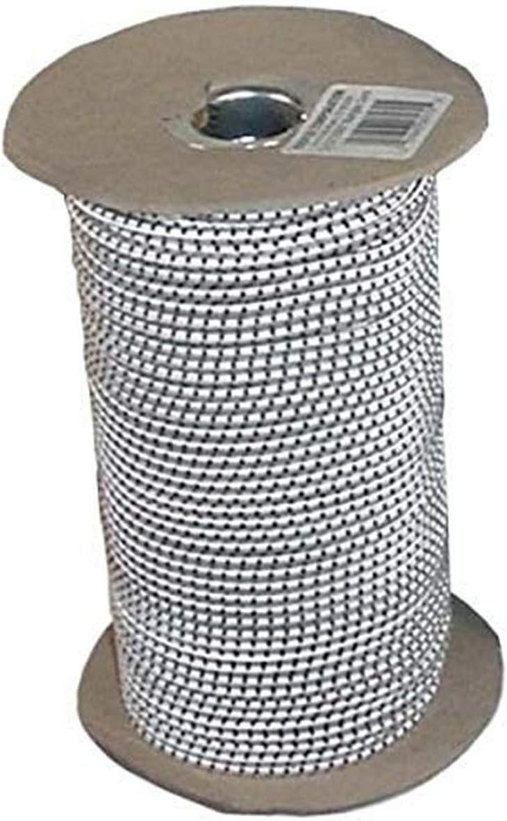 Keeper 06173 5/16” x 300 Marine Grade Bungee Cord Reel-UV and Weather-Resistant, White|Whites