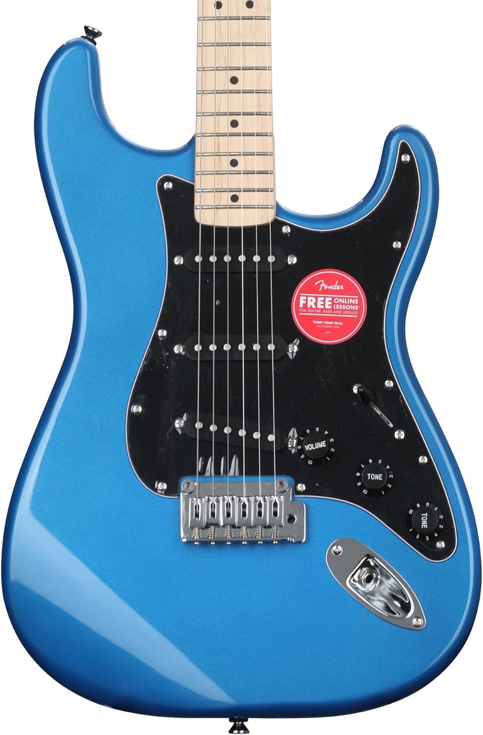 Squier Affinity Series Stratocaster Electric Guitar - Lake Placid Blue with Maple Fingerboard + Fender FT-1 Pro Chromati