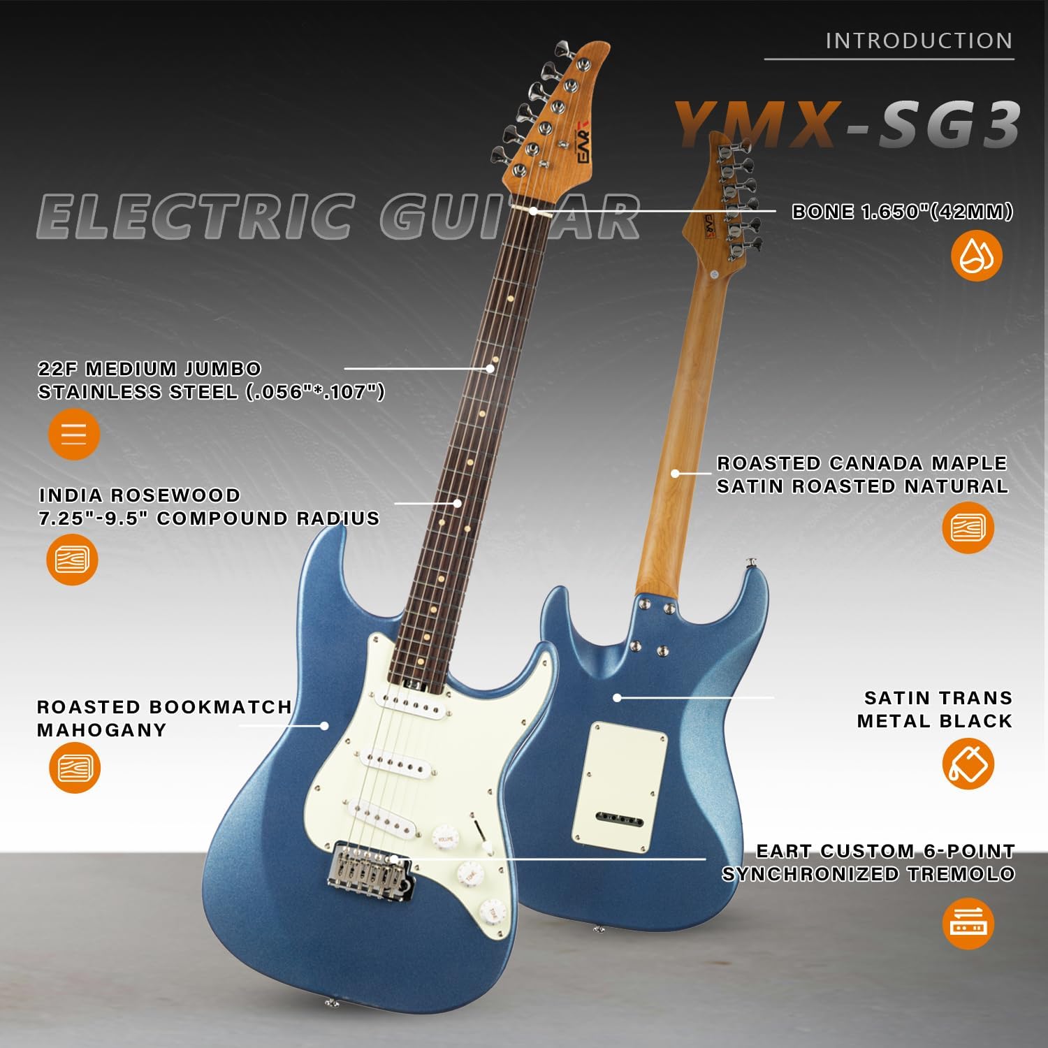 EART YMX-SG3 Electric Guitar 25.5
