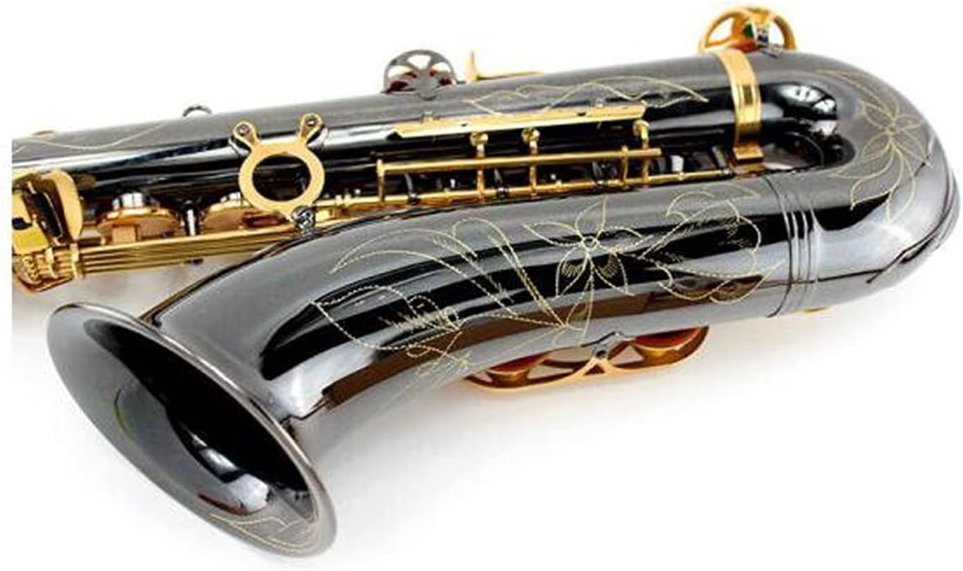 Sax Beginners Kit Bb Tenor Black Nickel Saxophone Instrument B Flat Sax with Case Mouthpiece Accessories Wind Instrument (Color : Black Nickel)