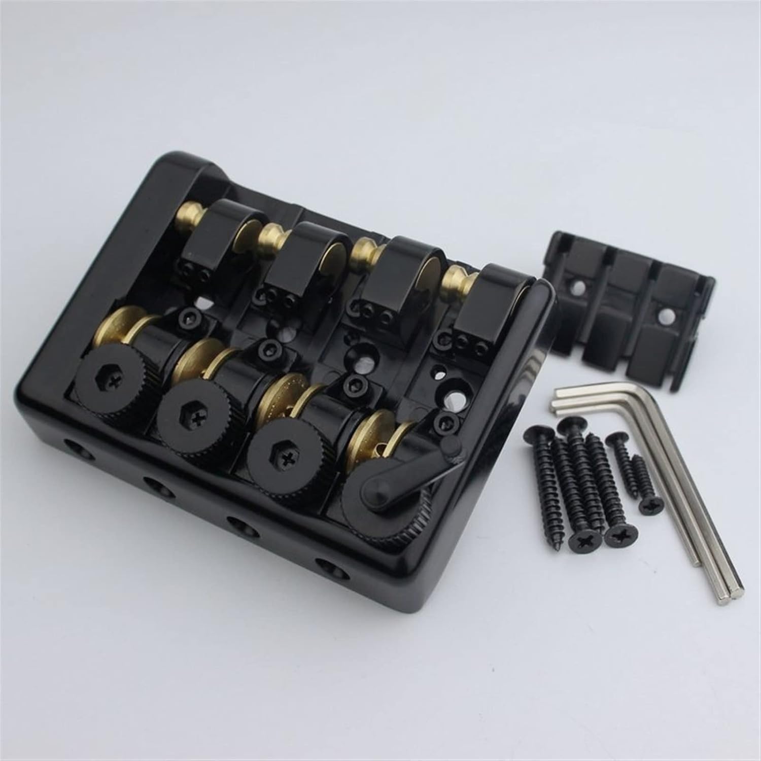 Guitar Bridge 4 String Headless Travel Bass Bridge Black Guitar Replacement Parts