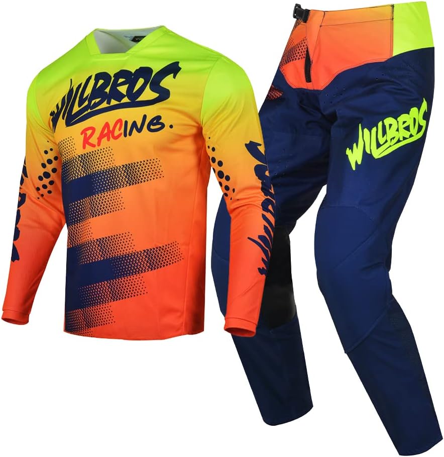 Motocross Jersey Pants Combo Mens Women Dirt Bike Protective MX Gear Set Offroad Riding Adult