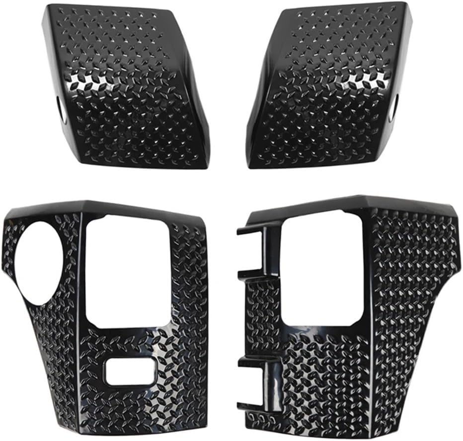 Front Wheel Eyebrow Wrap Angle Cover Tailgate Corner Decoration Trim Compatible for Wrangler JK 2007-2017 Car Accessories ABS Black (Color : 4Pcs Black)
