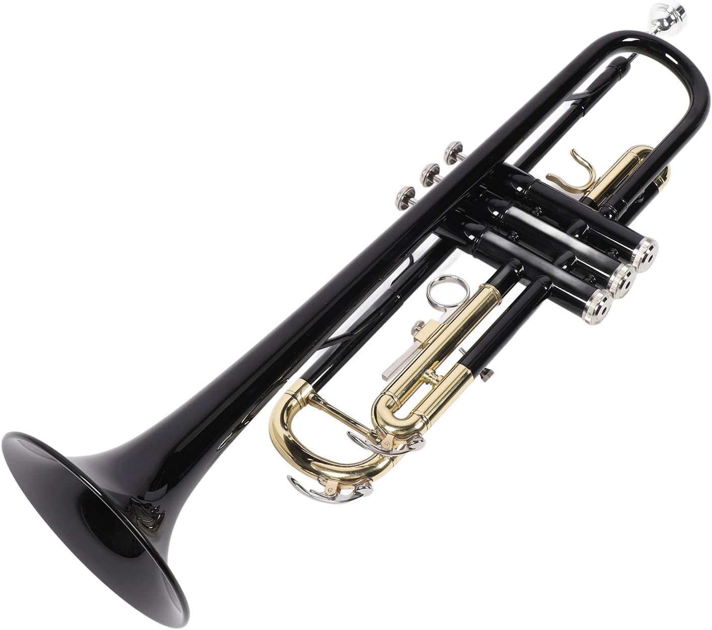 Bb Trumpet Standard Trumpet Set Brass Band & Orchestra Musical Instruments with Carrying Case, Mouthpiece, Cleaning Cloth and Gloves