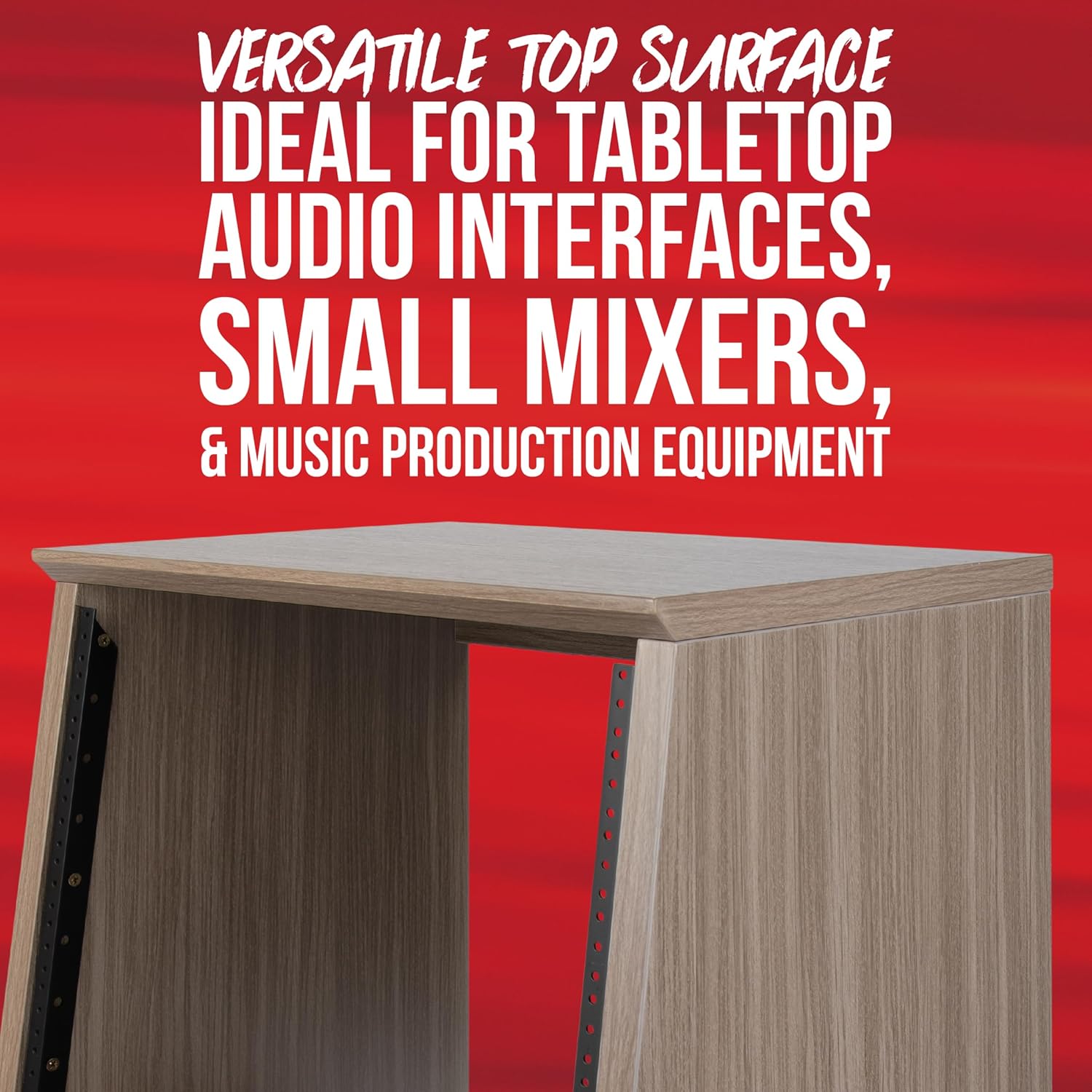 Gator Frameworks Elite Furniture Series 12U Angled Studio Rack with Locking Casters, Driftwood Grey Finish (GFW-ELITESTUDIORK12-GRY)