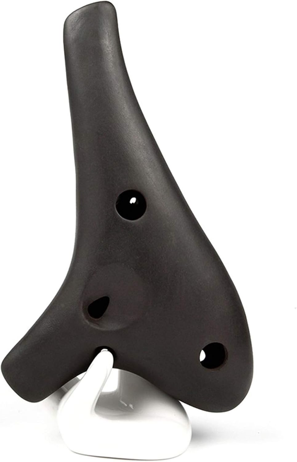 Alto C Black Ocarina Chinese Music Instrument 12 Holes Woodwind Instrument Ocarina Ceramic Matte Pottery Flute(Ocarina with Bag)