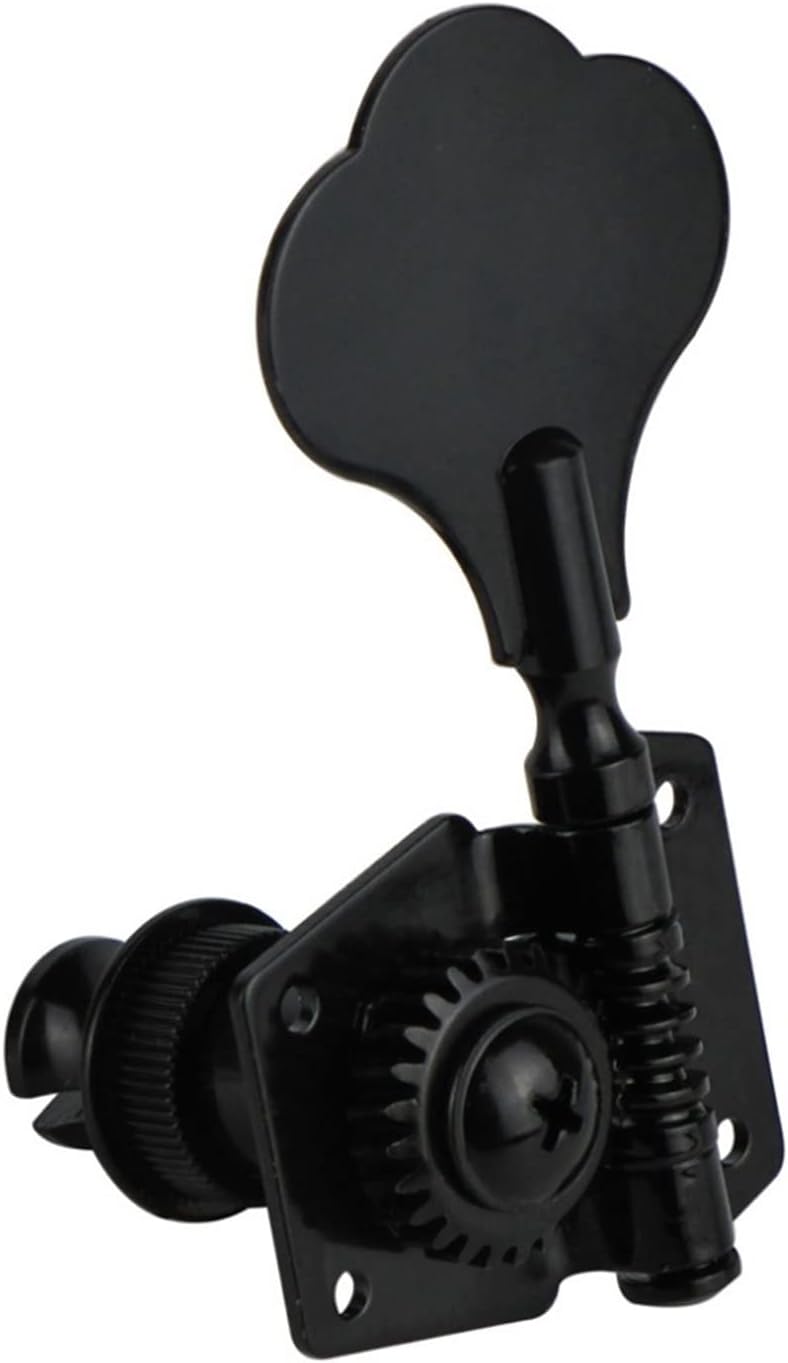 KESHUO Black 5 Strings Bass 5pcs 4L1R Bass Tuning Pegs Vintage Open Bass Machine Heads Tuners Tuner Machine Heads Knobs