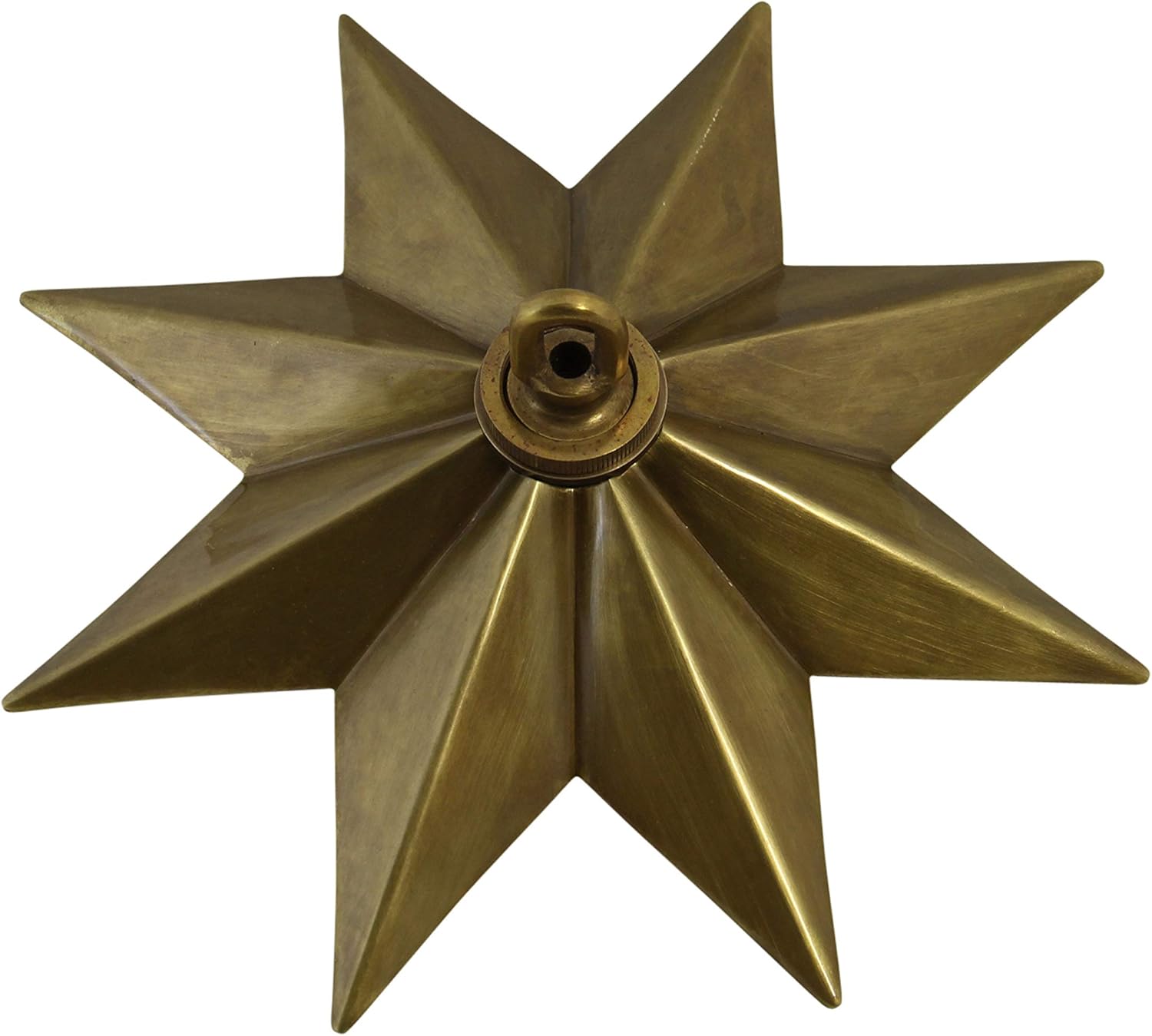 RCH Hardware CN-11-AB Solid Brass Decorative Star Shaped Ceiling Canopy Medallion, Antique Brass
