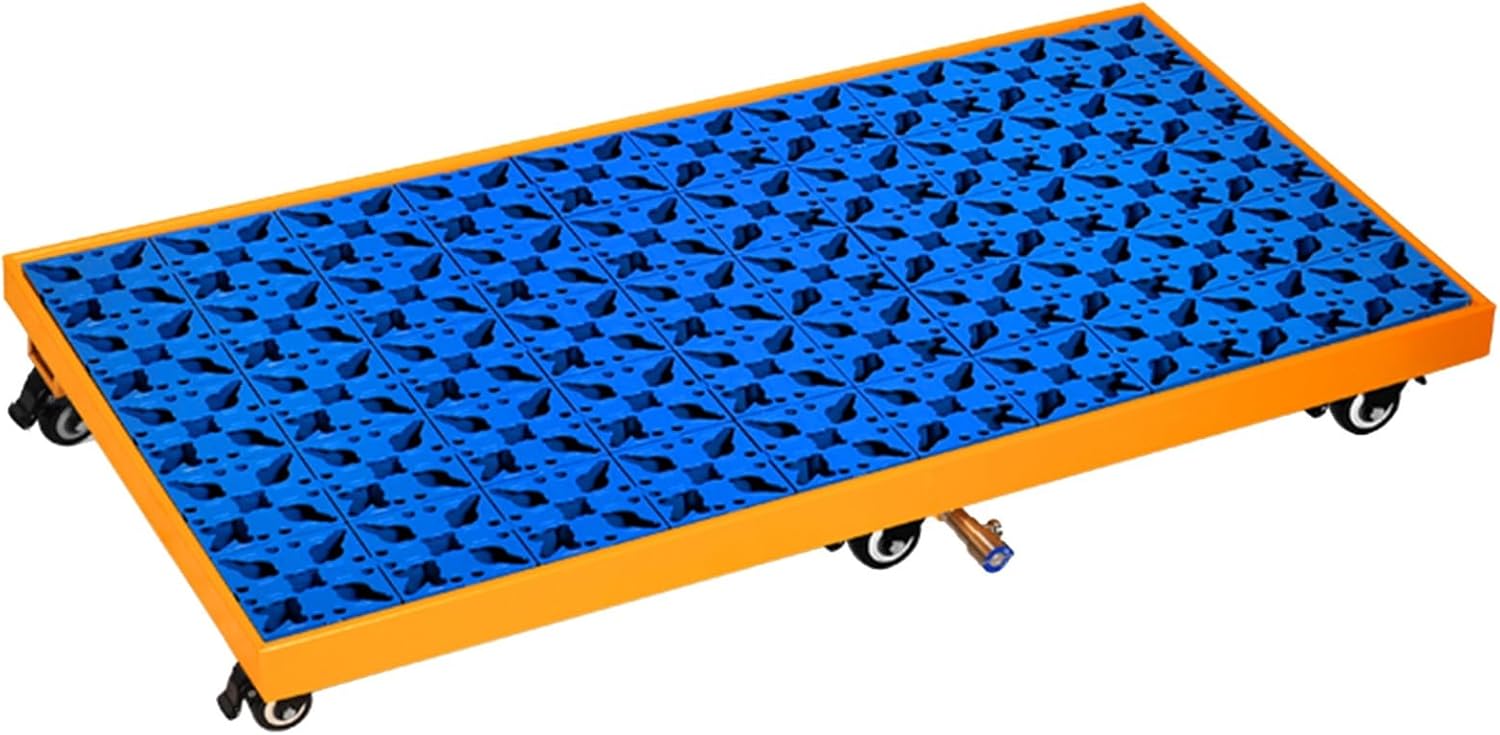 Oil Drum Tray,Lightweight Spill Platform with Drain, Metal Firm Containment Pallet with Wheel, Industrial Warehouses Factory Garage Leakproof Tray, Washing Machine Oil Drums Storage Stack(1