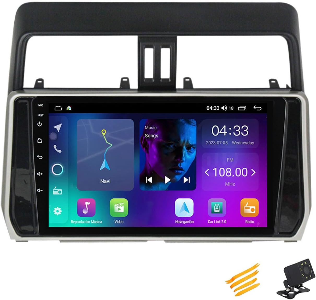 Android 13 Car Stereo Bluetooth Car Play 2 DIN Touch Screen Compatible with Toyota Prado 2017~2018 9In QLED Display Car Radio with Navigation Android Auto FM RDS SWC,4 Core NF1 1G+32G