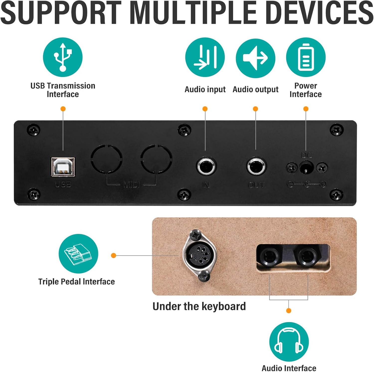 AODSK 88 Key Weighted Action Digital Piano,Grade Hammer Action Keyboard with Furniture Stand and Triple Pedals PB-85+AODSK Adjustable Wooden Piano Bench ALP-22