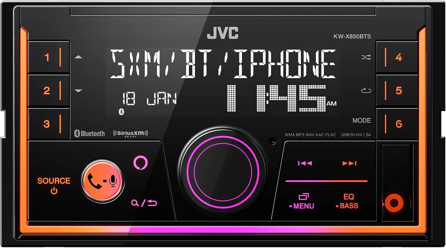 JVC KW-X850BTS Bluetooth Car Stereo Digital Media Receiver with USB Port, AM/FM Radio, MP3 Player, Amazon Alexa, Android, iPhone, Double DIN, 13-Band EQ