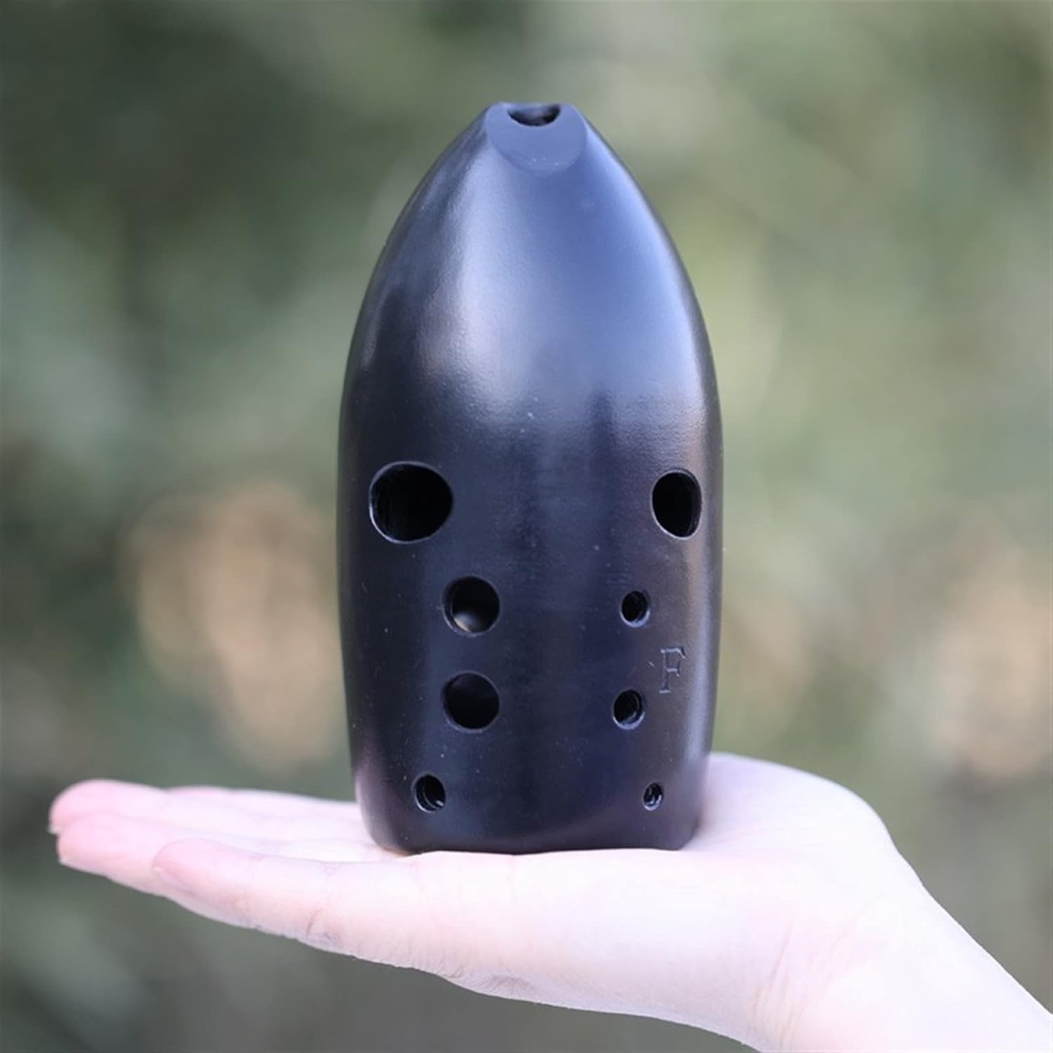 TSTS Ten-Hole Resin Pottery Xun Wide-Range Double-Cavity Portable Wind Instrument Beginner Self-Taught Black F Key Children Ocarina