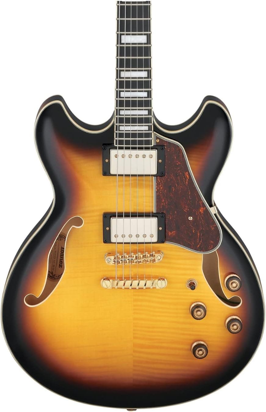 Ibanez AS93FMAYS AS Series Artcore Expressionist 6-String Hollow Body Electric Guitar (Antique Yellow Sunburst)
