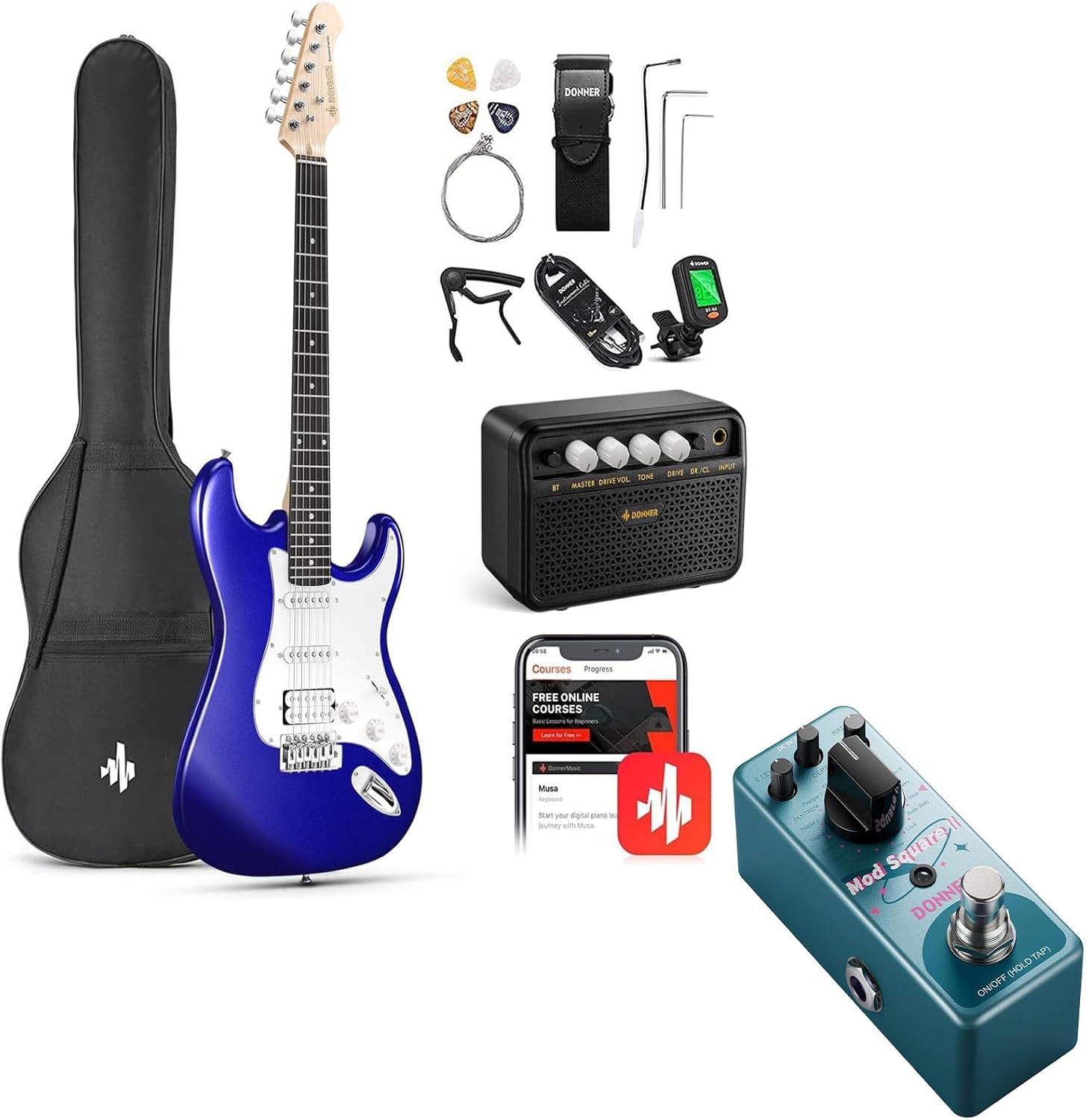 Donner 39-Inch Electric Guitar Kit-Modulation Pedal