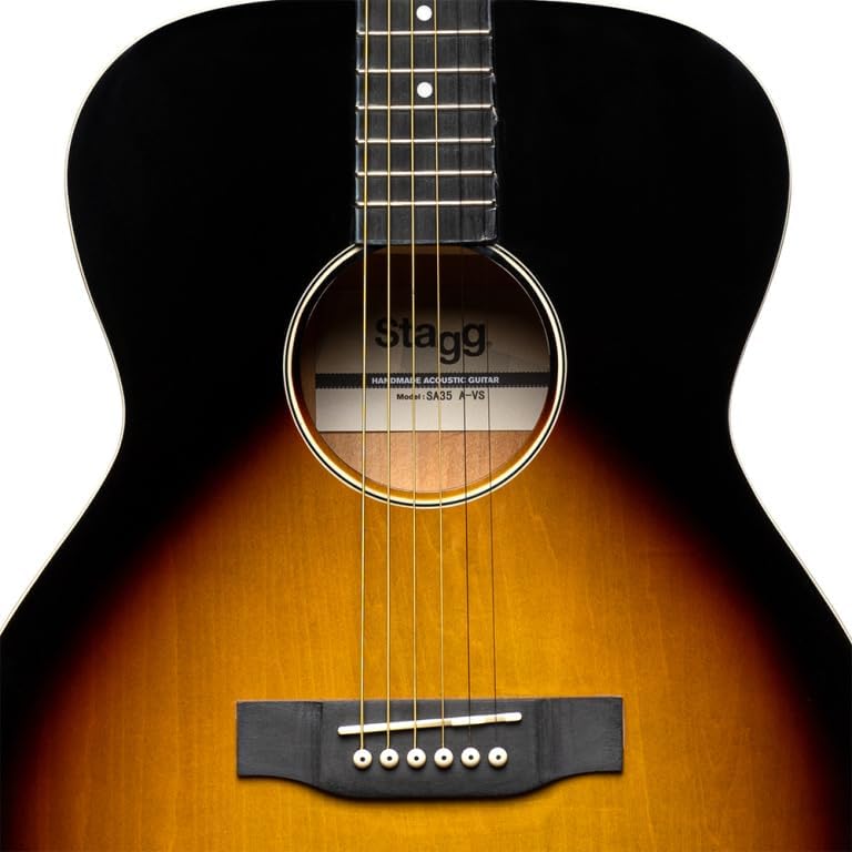 Stagg 6 String Acoustic Guitar, Right, Sunburst (SA35 A-VS)