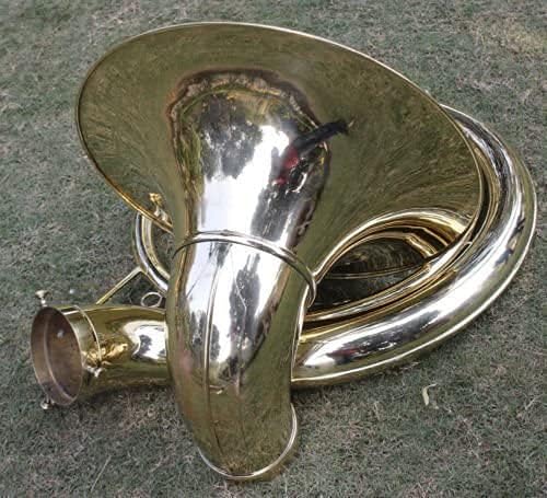 Brass Sousaphone 25 Valve Big Tuba Full Brass W/Bag Silver Finish Tubas
