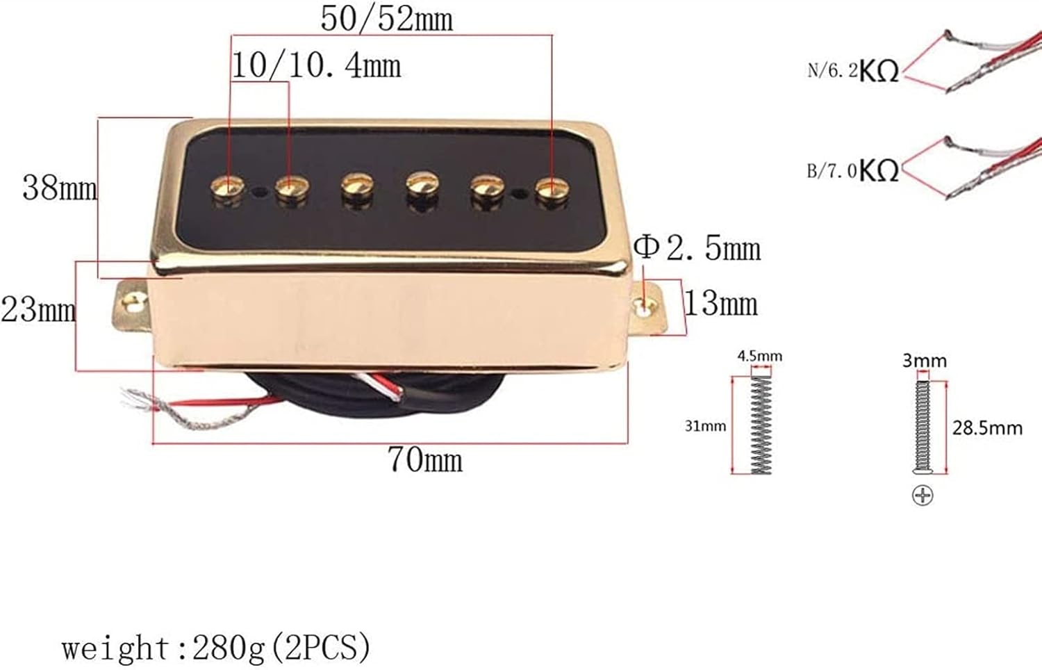Electric Guitar Pickups P90 Single Coil Bridge &Neck Pickups Set Humbucker Pickups Set for Electric Guitar Parts Guitar Pickup Set