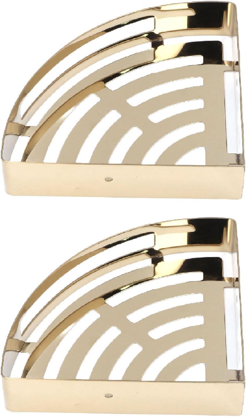 Stainless Steel Corner Shower Shelves, Wall Mounted Bathroom Organizers Double Layer - Space Saving Design, Ideal for Shampoo and Toiletries Storage (2 Tier)