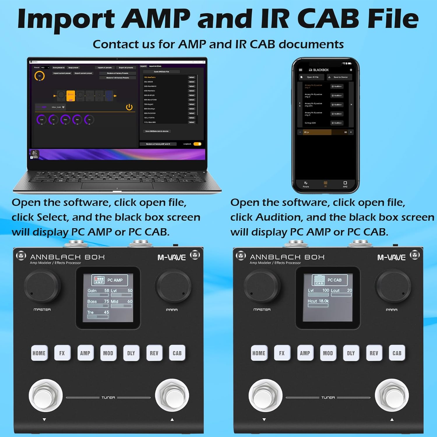 M-VAVE ANN Black Pedal Box Multi Effects Guitar Base Pedal - 80 Editable Presets With APP Create Your Paremeters Build in Battery