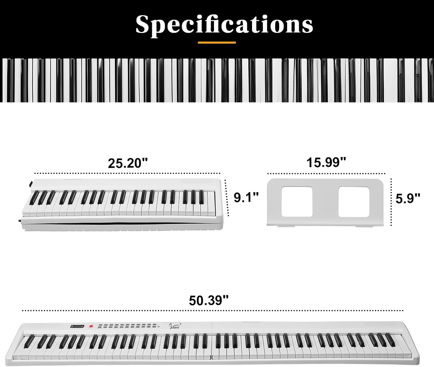 Portable Piano 88-Key Semi-Weighted Keyboard Folding Digital MIDI Bluetooth Electric Piano with Handbag Headphone Multiple Sound Modes for Piano Lover Adult Teenagers