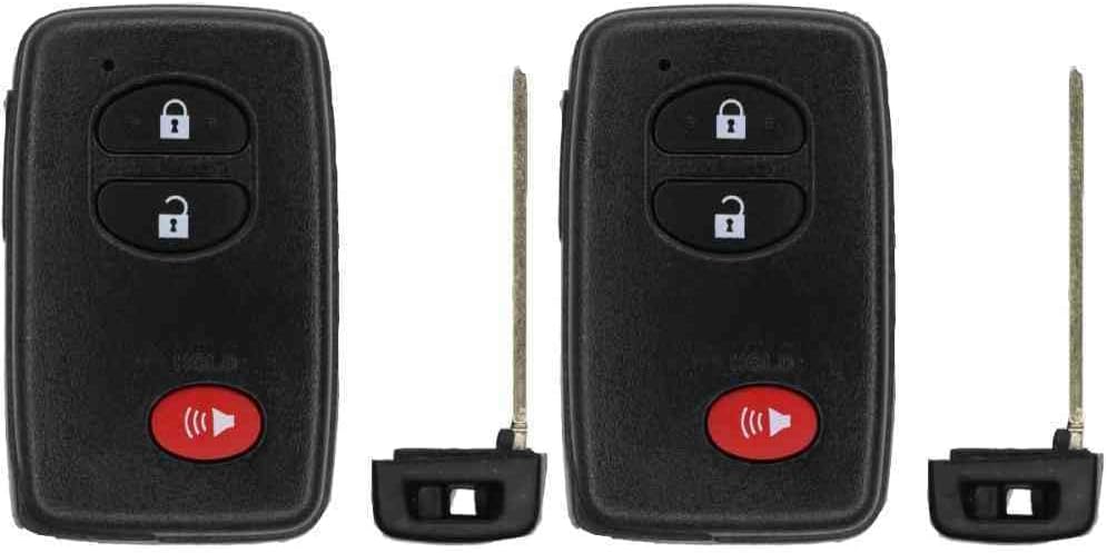 Replcament Smart Key Fob for Toyota Highlander 2010 FCC HYQ14AAB Part Number 89904-48100 89904-06041 89904-07030 Pack of 2